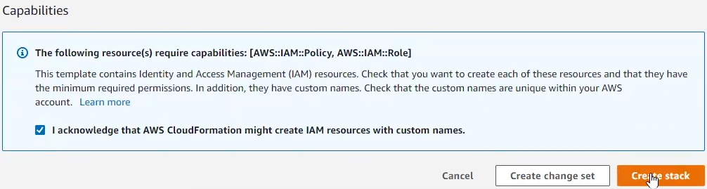 AWS Console - IAM Policy/Role Acknowledgement
