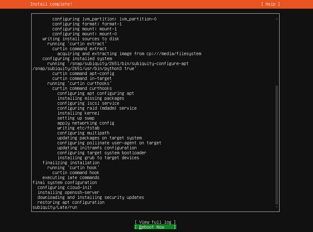 Ubuntu Installer - Reboot