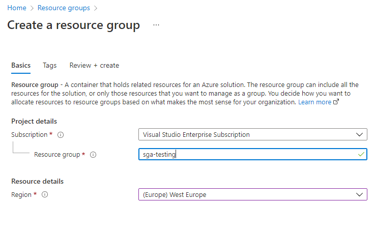 Azure Resource Group Creation